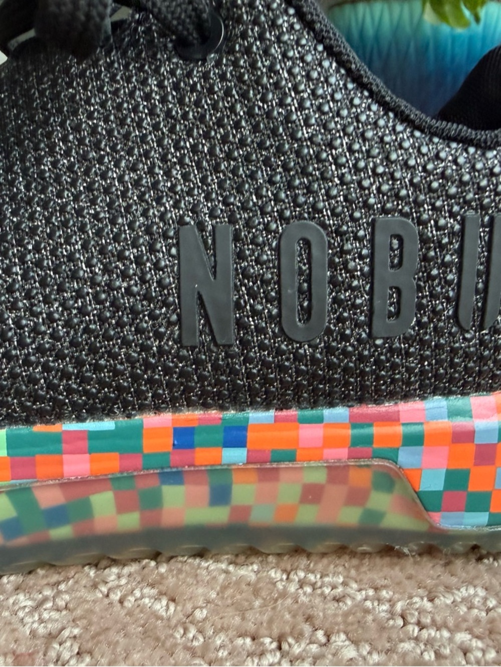 NWOT NOBULL Black Knit Trainer with Colorblock Pixel Midsole - Picture 8 of 8